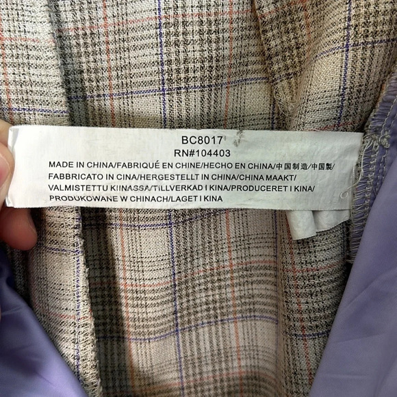 J.O.A Revolve Self Tie Belt High Waist Trouser Plaid Womens Size Small - Picture 9 of 9